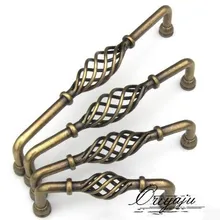 160mm antique brass birdcage furniture handles bronze kitchen cabinet dresser cupboard door pull handle 5″ birdcage drawer knob