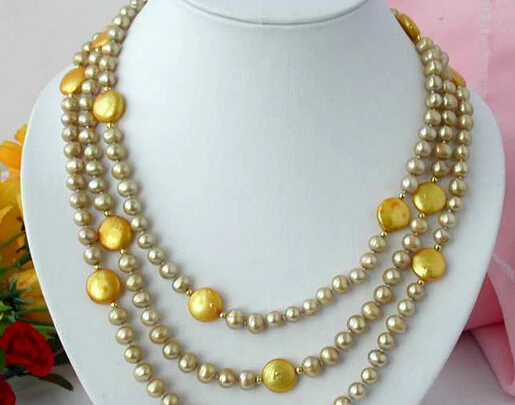 

ddh002841 60" 14MM GOLD ROUND COIN FRESHWATER PEARL NECKLACE 28% Discount