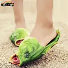

Fish Slippers Animal Cute Slipper Ladies Slippers Outside Women Beach Cute Summer Funny Bathroom Indoor Men Shoes Couples 3D