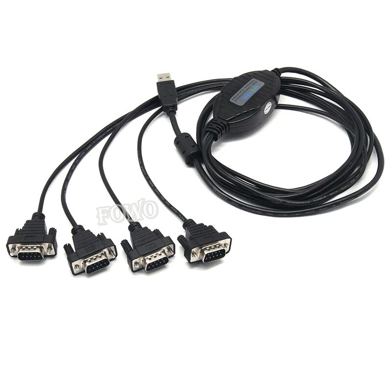 

Industrial Grade USB2.0 to 4 ports RS232 Serial 9pin COM port Converter FTDI Chip ESD protection