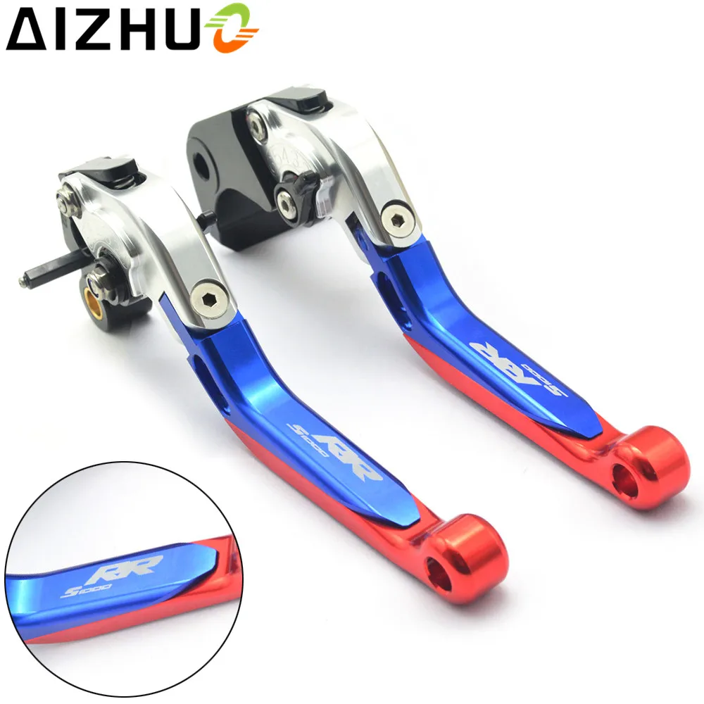 With S1000RR LOGO Motorcycle Clutch Brake Lever Adjustable Extendable CNC Aluminum Levers For BMW S1000RR S1000 RR 2015 2016