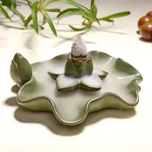 Многофункциональная горелка для благовоний в виде лотоса, держатель, креативный керамический обратный поток, благовония, курильница, подарки для дома, чайный домик, буддийский Декор