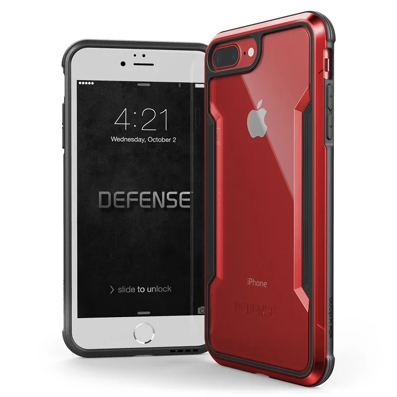 X-Doria Defense Shield чехол для телефона для iPhone 7 8 Plus чехол военный класс падение протестированный алюминиевый защитный чехол для iPhone 7 8 - Цвет: Красный