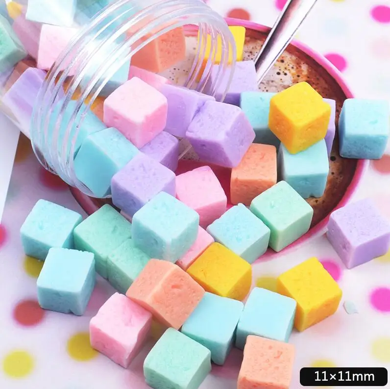 10 шт. имитация квадрата конфеты полимерная слизи игрушка-подвеска для детей Flatback Lizun Лепка глина DIY аксессуары Детский пластилин - Цвет: 10PCS Mixed Color