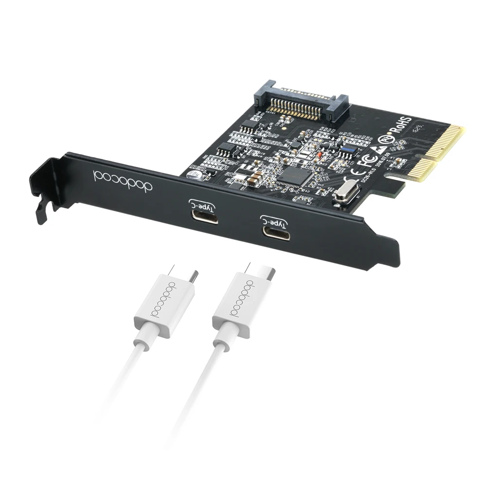 Суперскоростная карта dodocool USB 3 1 PCI Express с двумя реверсивными портами Type C 15