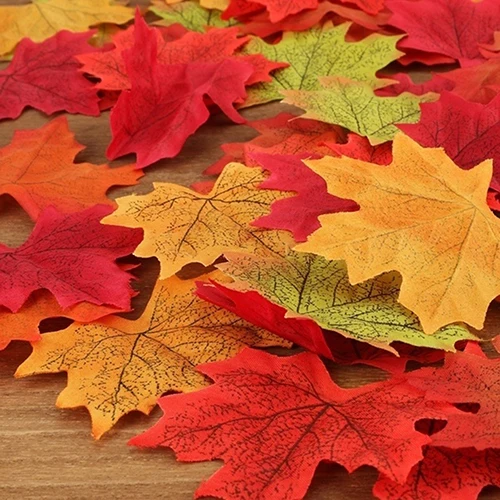 100 Pcs Fall Leaves Wedding Favor Autumn Maple Leaf Decorations Party