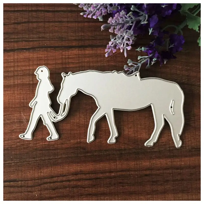 

Pulling Horse Metal Cutting Dies Stencil DIY Scrapbooking Album Stamp Paper Card Embossing Crafts Decor