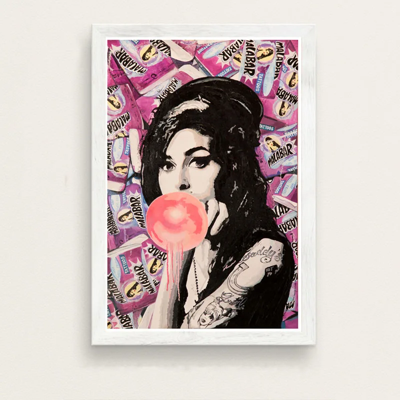 Плакатный принт Горячая новинка Amy Winehouse Женская музыкальная певица звезда поп пользовательское искусство картина маслом настенные картины для гостиной домашний декор - Цвет: Многоцветный