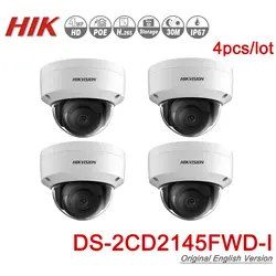 Hikvision DS-2CD2145FWD-I POE Камера видео безопасности 4MP ИК Сетевая купольная камера 30 м ИК IP67 IK10 H.265 + слот для карты SD 4 шт./лот