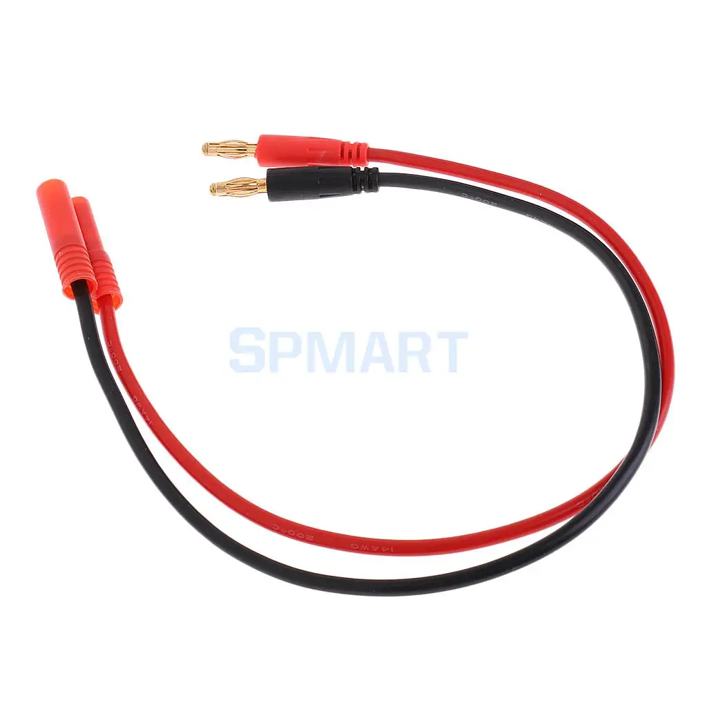 4.0 HXT Banana Charging Connector to 4mm Banana Plug Cable Adapter Lipo Battery 14AWG Lead 300mm