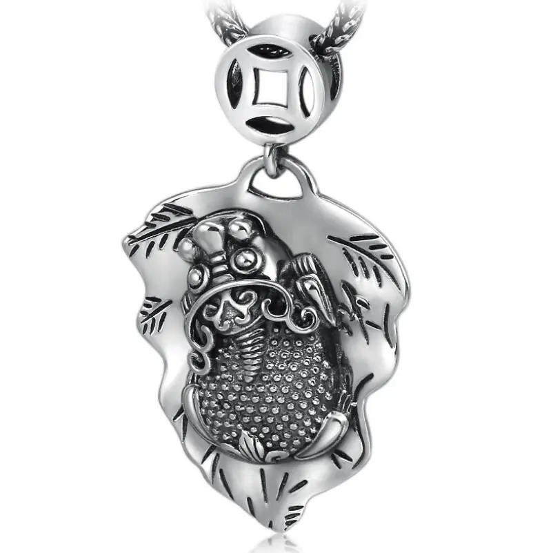 Retro 925 sterling silver retro leaf toad pendant jewelry (FGL)
