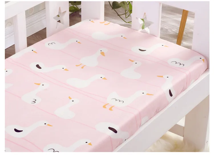 Хлопок мультфильм детская кроватка простыня мягкая детская кровать защитный чехол для матраса постельные принадлежности для новорожденных лист для кроватки размер(120*65 см - Цвет: Бургундия