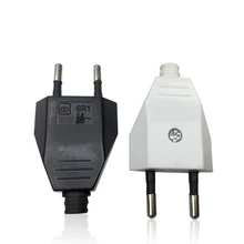 2 peças 5 peças 10 peças rewirable plugue europeu ce 2 pinos ue plug 250v 2.5a diy cabo de alimentação