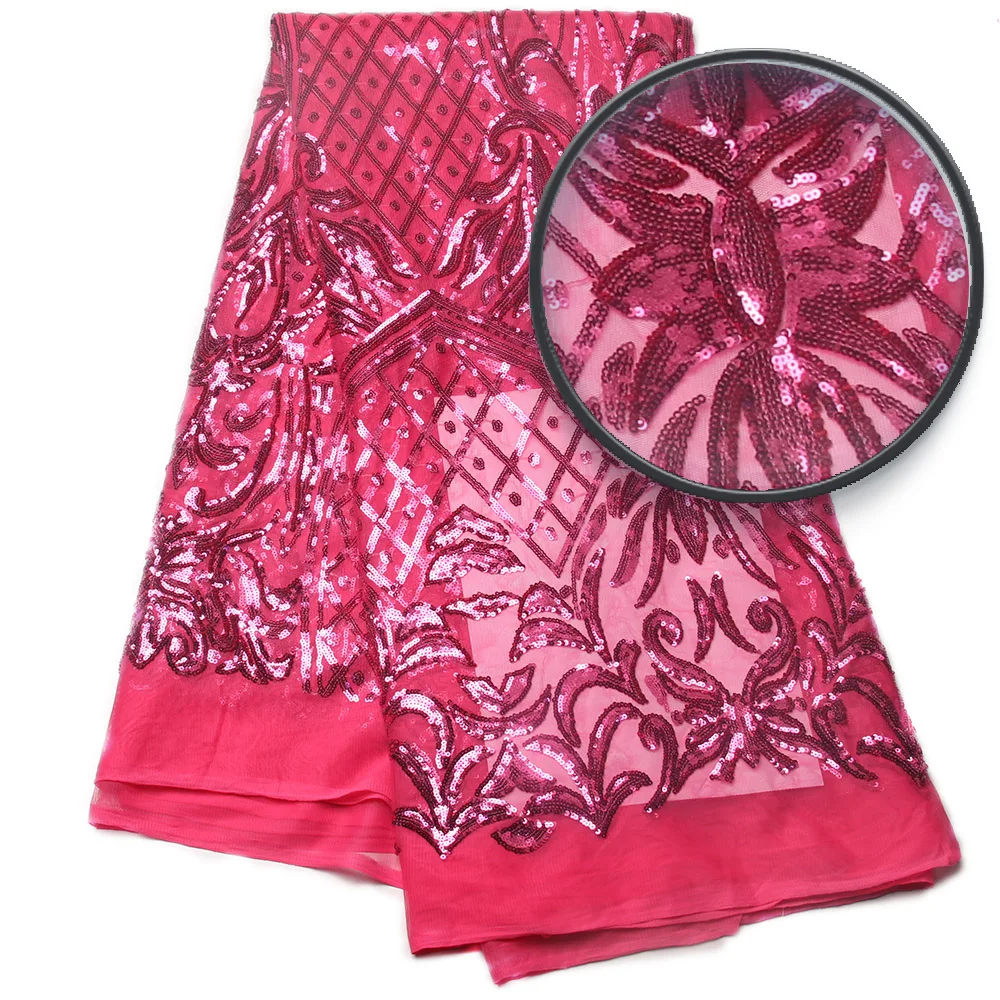 

Wedding dress hand heavy tulle embroidery with gold sequins bridal beaded lace fabric by free shipping NA490B-3