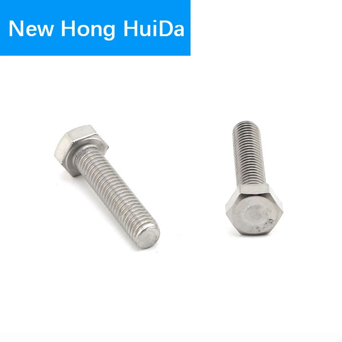 

M3 DIN933 Hex Flat Head Bolt Thread Metric Hexagon Screw Electrical Machine Equipment Wheel Construction 304 Stainless Steel