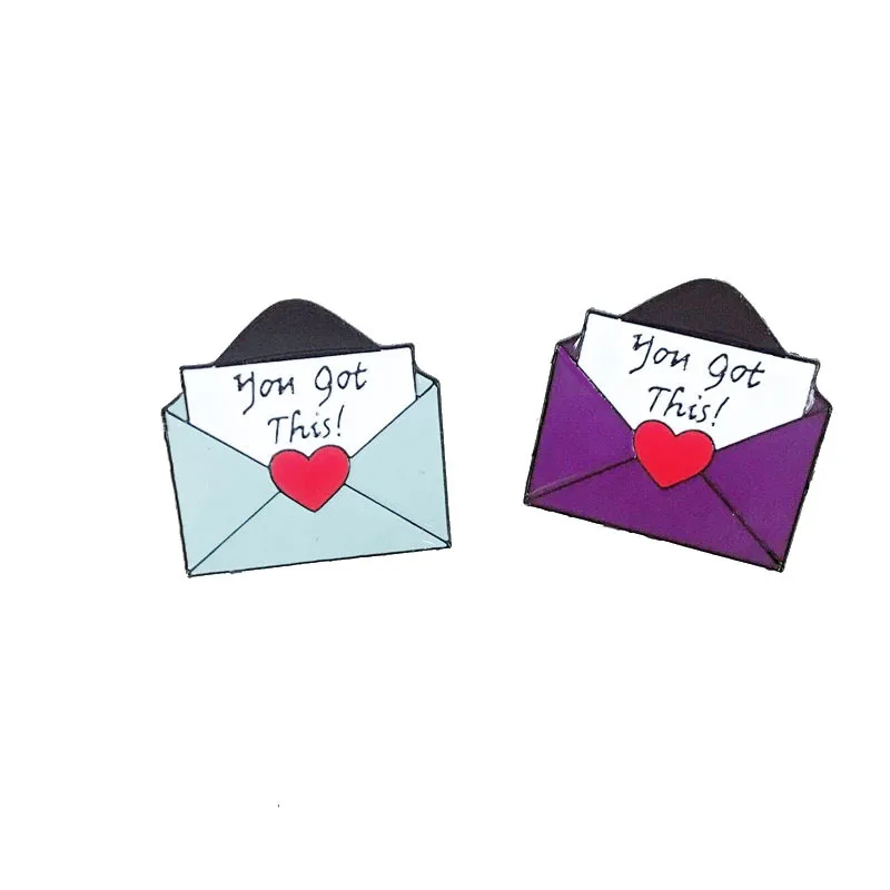 

Creative YOU GOT THIS Love envelope brooches For women Women's brooch Coat collar backpack Enamel pins alloy jewelry gift