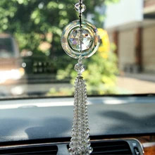 Роскошный ручной работы стайлинга автомобилей зеркало заднего вида Лаки Кристалл Кулон Стекло орнаментом автомобиль аксессуары для украшения интерьера