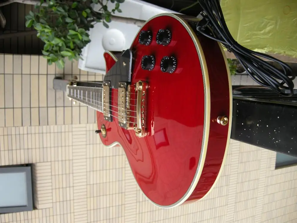 

custom guitar factory Top Quality custom lp Electric Guitar with Flamed Maple Top red Free Shipping 99