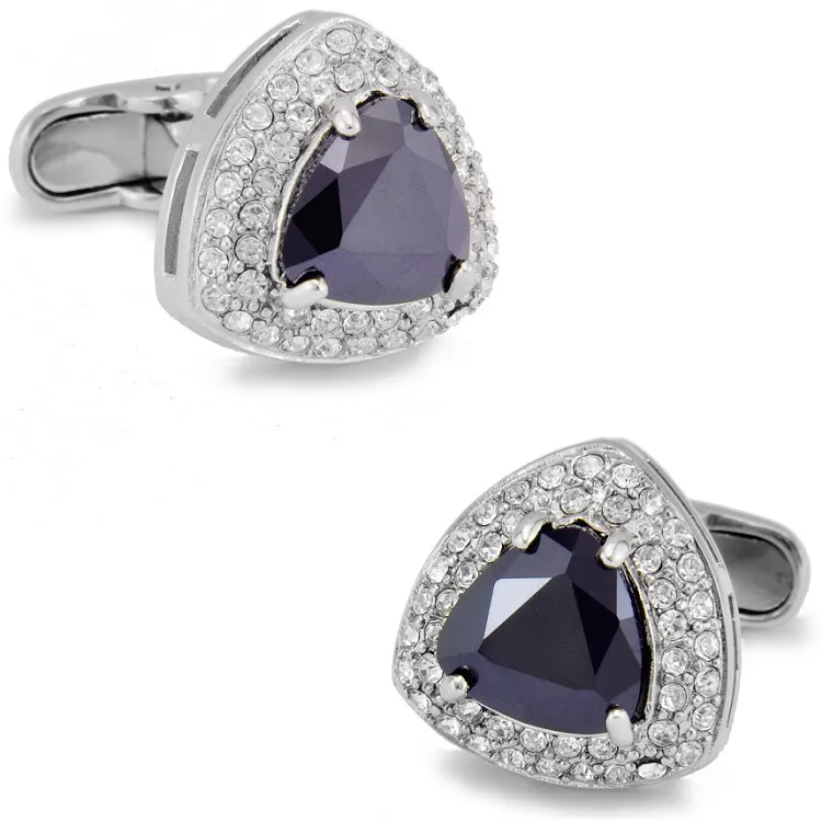 

SPARTA Plated with White Gold black man-made zircon cufflinks men's Cuff Links High quality matel+Free Shipping metal buttons