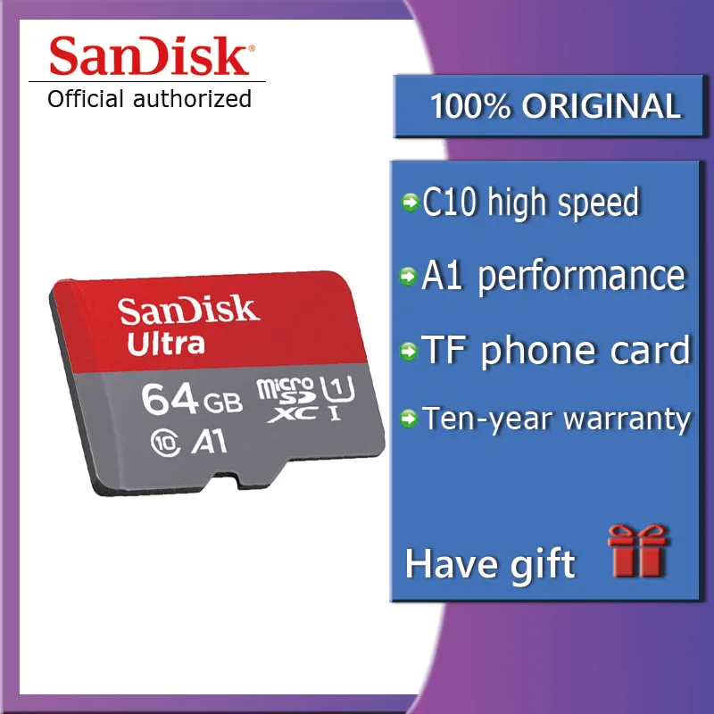 

SanDisk Memory Card 64GB 32GB 16GB 128GB SDXC TF80M Grade EVO+ MicroSD Class 10 Micro SD C10 UHS TF Trans Flash Free Shipping