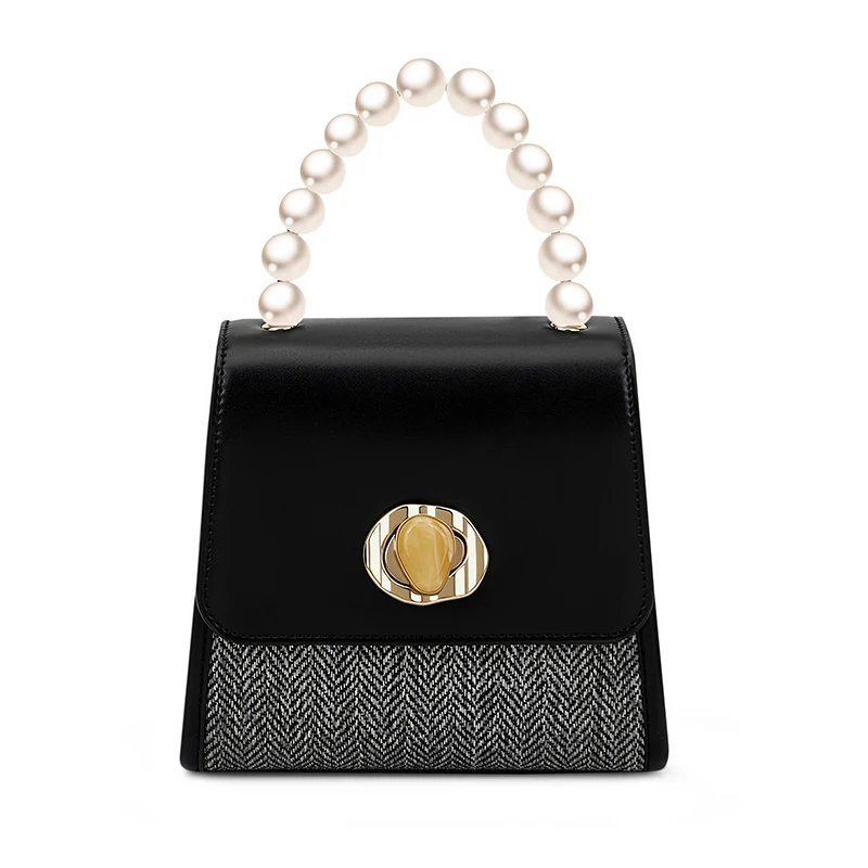 

2019 New Wild Texture Ladies Shoulder Messenger Bag High Quality Chain Square Bag Women's Pearl Fashion Handbag