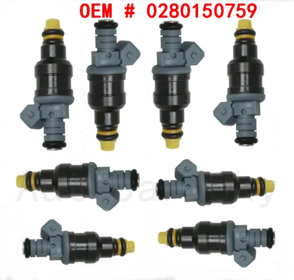 

8pcs High Quality Flow Matched Fuel Injectors 0280150759 for Ford F250 F350 E-350 Mustang 460 5.0L 7.5L - 0280150947 0280150913