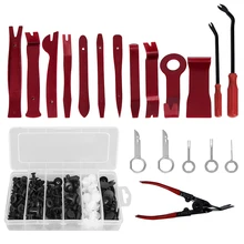 119pcs/Set Trim Removal Tool Set Car Panel Removal Installer Tool Car Clips Push Fasteners Retainer Pins Kit Hand Tool with Bag