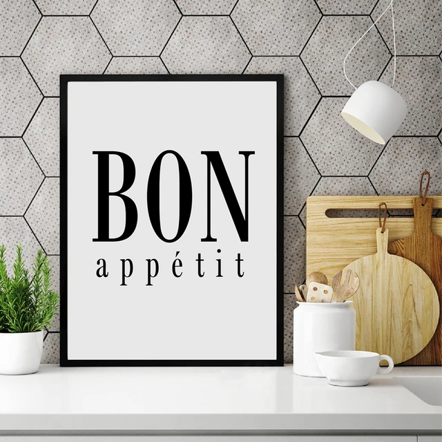 French Kitchen Art Oh Crepe Poster Prints Bon Appetit Print Wall Canvas Painting with Free