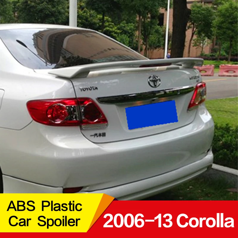 

For Toyota corolla spoiler 2006-2013year high quality ABS plastic with LED lamp color DIY paint sport Car Rear Wing