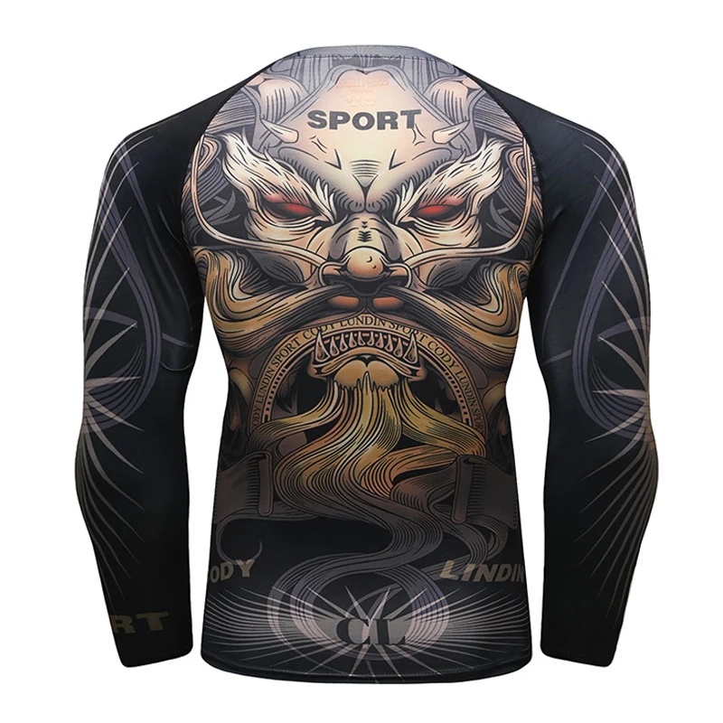 Футболка Rashguard Mma Muay Thai мужская спортивная футболка с длинным рукавом и принтом