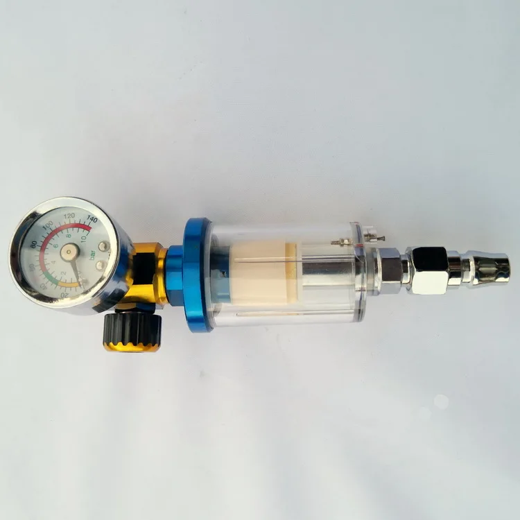 

Scratch HVLP Spray Gun Air Regulator Gauge & In-Line Water Trap Filter Tool Spray Gun Regulator and Mini Spray Gun Air Filter