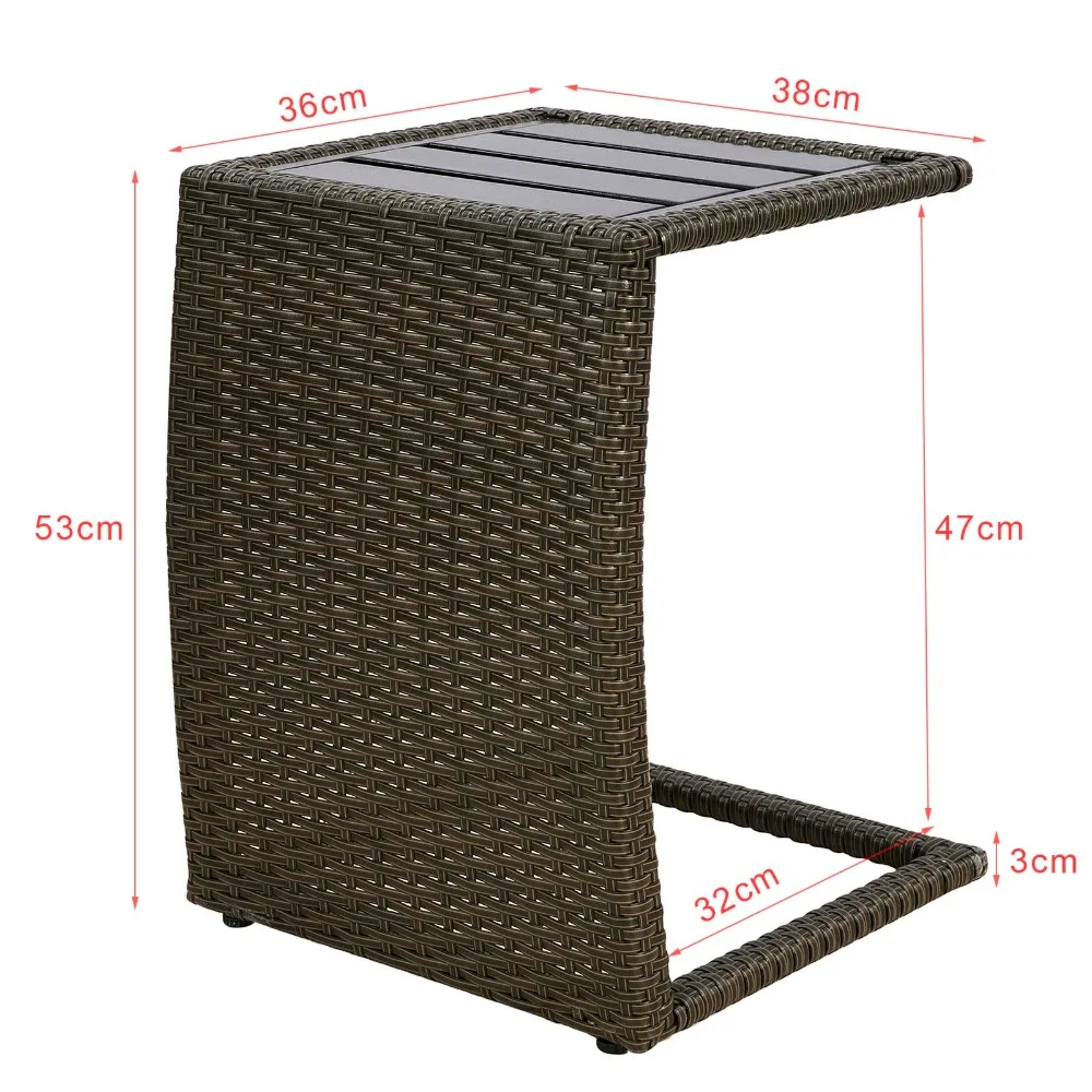 SoBuy OGT13-SCH, Outdoor Metal & Rattan Side Table End Table Sofa Table Tea Coffee Table SoBuy OGT13-SCH, Outdoor Metal & Rattan Side Table End Table Sofa Table Tea Coffee Table