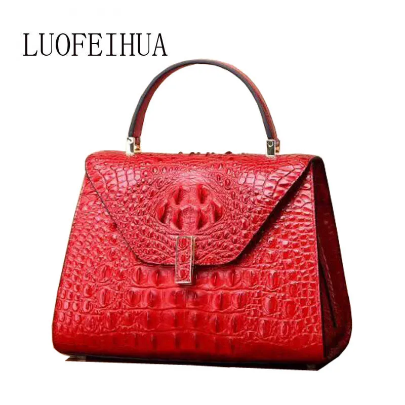 Première Couche purple À Petit Modèle Carré blue Nouveau Crocodile D'épaule Red En Sac De 2019 Messager Cuir black Paquet Main X80xn