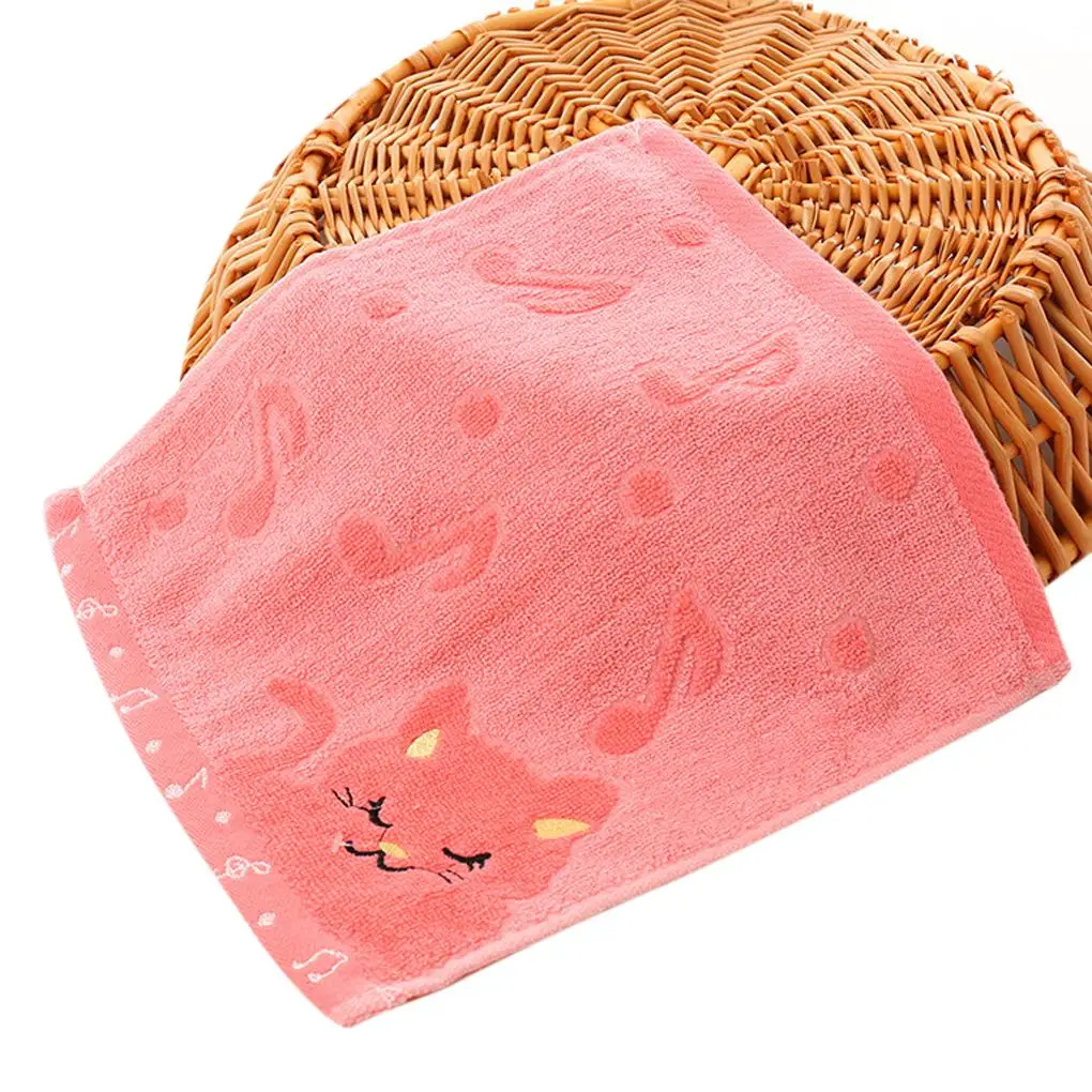 Милые картонные печати и окрашивания 25*25 см Бамбуковые волокна сплошной цвет не-твист полотенца с рисунками кошек стиль полотенца