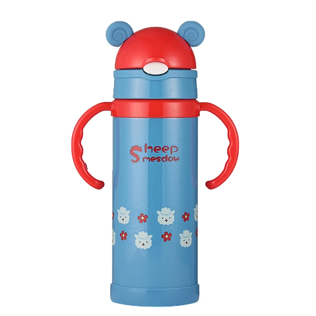 350ML Straw Cartoon Water Bottle Insulation Cartoon Water Bottle