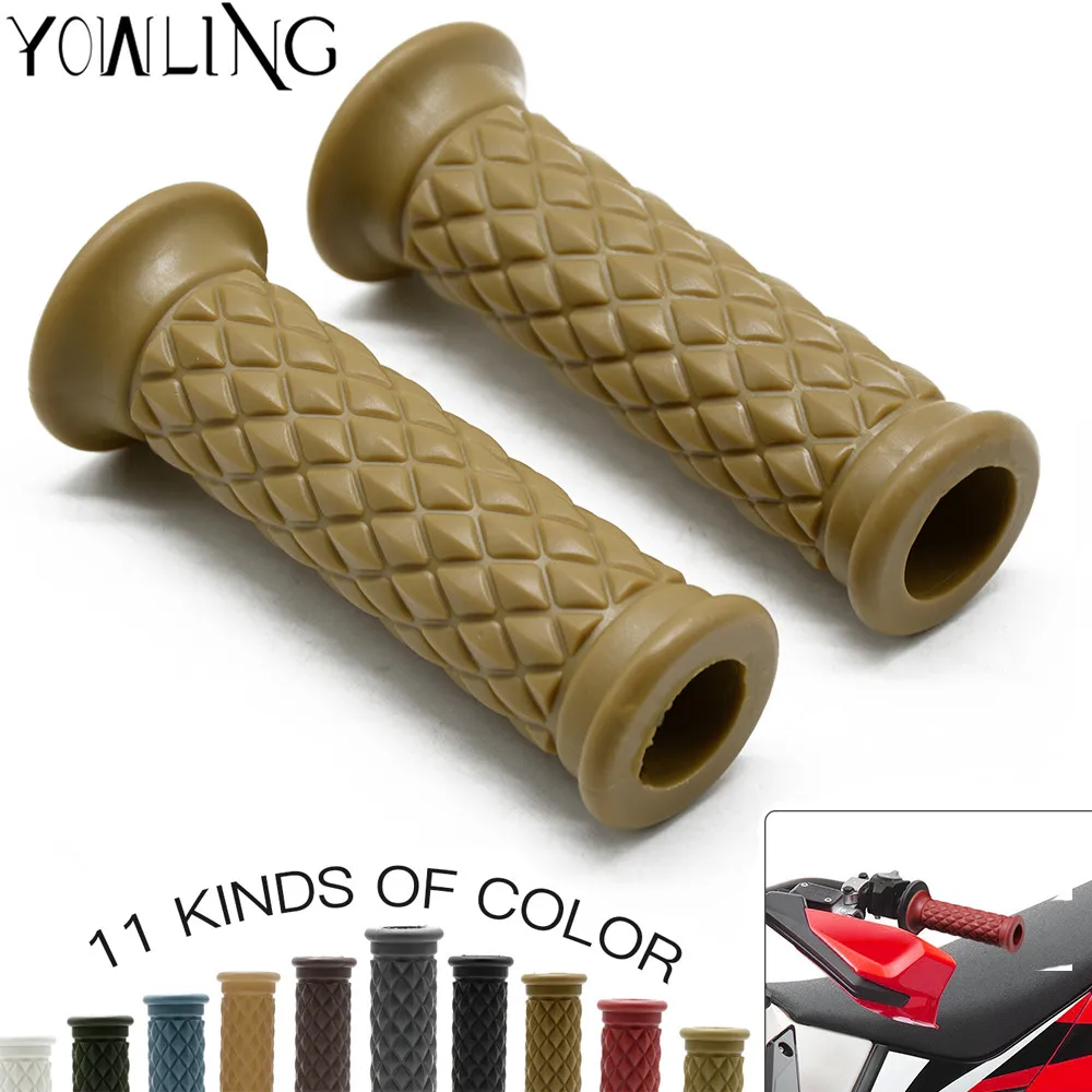 New Vintage Cafe Racer Motorcycle Hand Grips Rubber Handle Bar 7/8" 22mm for BMW r90/6 r80 R90 kawasaki kz650 CB1100 Cafe racer