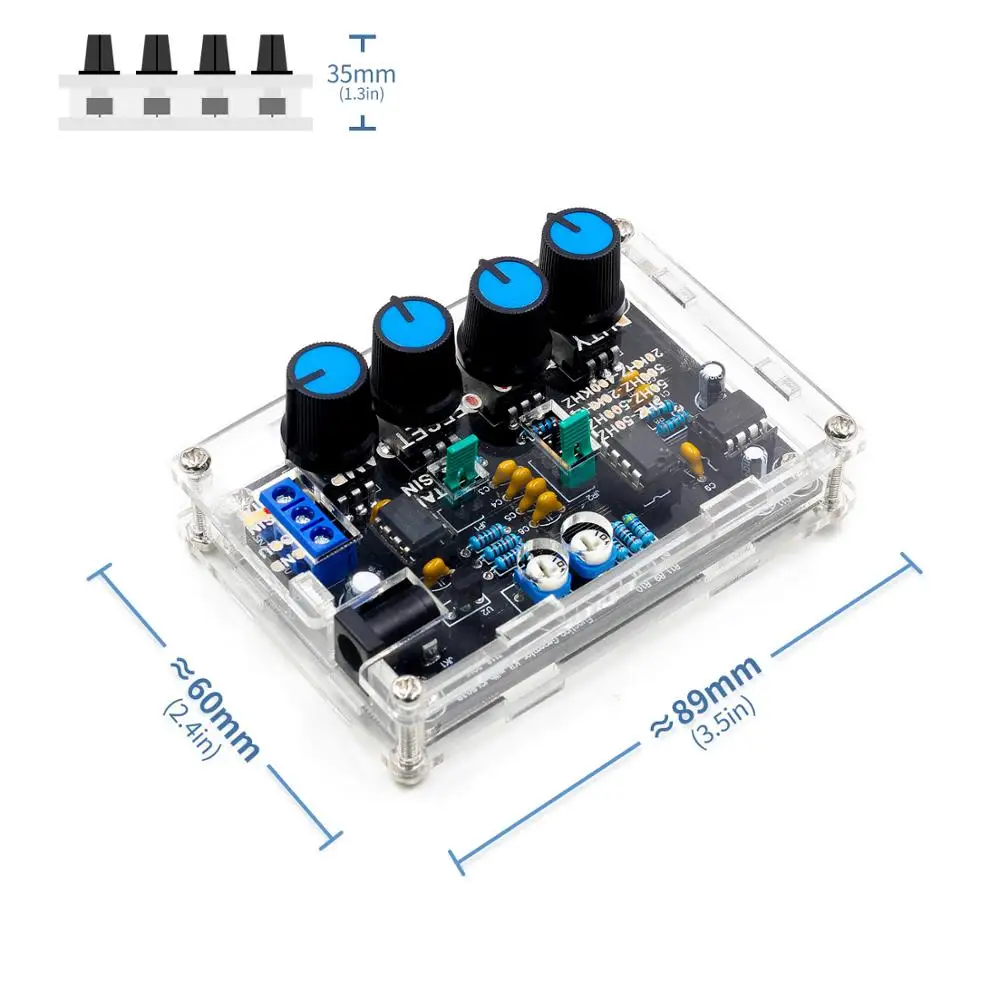 

ICL8038 High Precision Signal Generator DIY Kit Sine Triangle Square Sawtooth Output 5Hz~400kHz Adjustable Frequency Amplitude