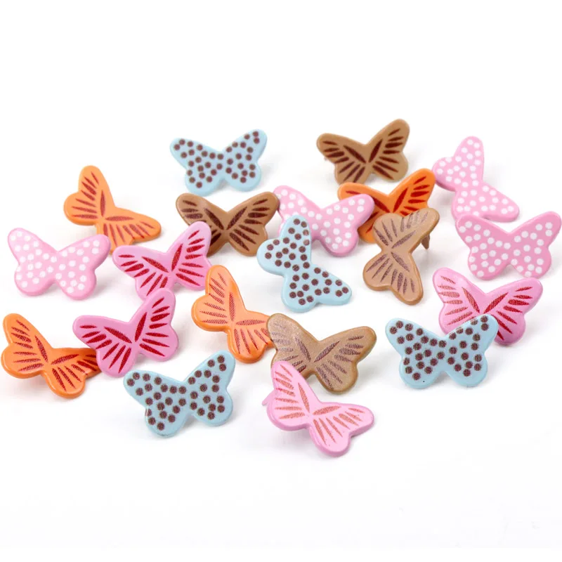 Mix Butterfly Flower Leaf Shape Rhinestone Studs And Spikes Clothes Round Square Brads Scrapbooking Embellishment Fastener metal brads scrapbooking decoration