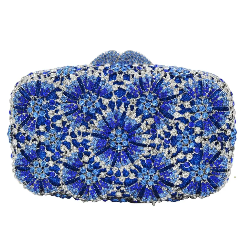 

Blue Green Crystal Bags Luxury Designer Fashion Evening Bags Party Purse Wedding Bridal Clutch Bags SC922