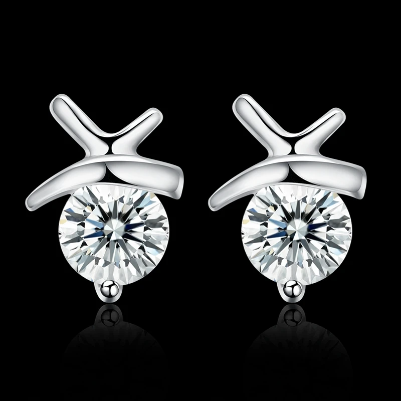 Delicate 100 925 Sterling Silver Dazzling Personality Inlay Clear Delicate 100 925 Sterling Silver Dazzling Personality Inlay Clear Cz Small Stud Earrings Women Wedding Jewelry For In From
