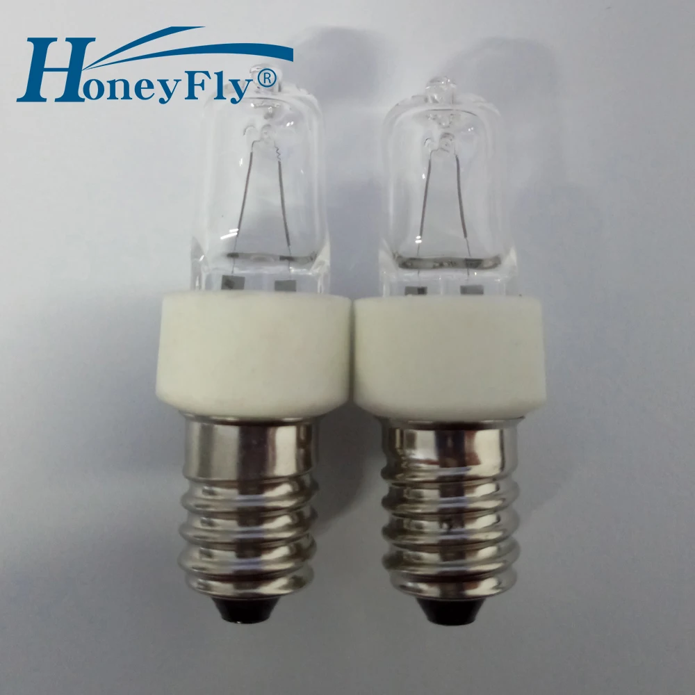 

HoenyFly 10pcs/lot JD 25W E14 Refrigerator Halogen Lamp Energy Saving Halogen Bulb 2700-3000K 130V/240V Oven Lamp Warm White