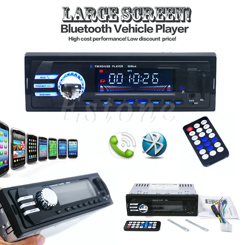 Bluetooth Car Stereo Audio In-Dash FM Aux Input Receiver SD USB MP3 Radio Player