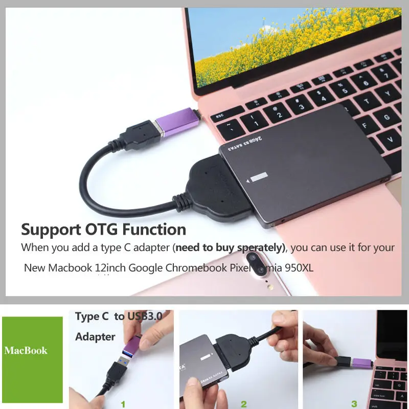 Лучший адаптер SATA USB 3 0 к серии ATA 22pin кабель конвертер внешний жесткий диск 2 5