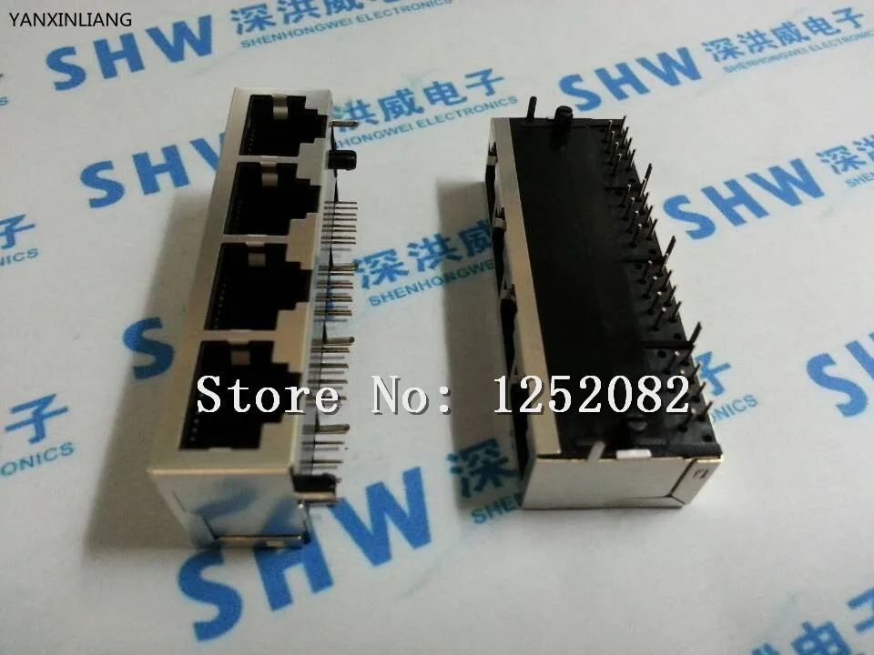 

NEW 10PCS RJ45 network jack 1 * 4 dual-port RJ45 network socket line with shield