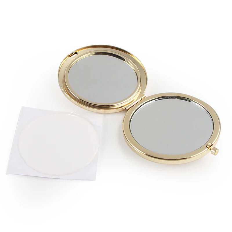 Round Mirror Compact Blank Plain gold Colour For DIY gift mirror (4)