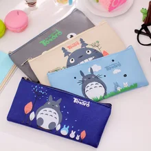 Lindo tela kawaii lápiz caso dibujo animado adorable de Totoro pluma bolsas para el regalo de los niños de Zakka kawaii papelería estuches útiles escolares