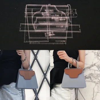 

1set DIY Acrylic Leather Template Home Handwork Leathercraft Sewing Pattern Tools Accessory Shoulder Bag 200x180x80mm