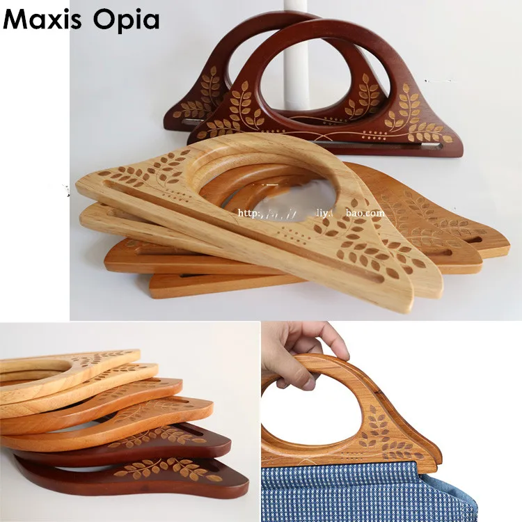 

Five Pairs 24.5 CM Solid Wood Bag Parts Correas Para Bolsos Manici Bag Wooden Purse Handle Obag Fashion DIY Handbage Accessories