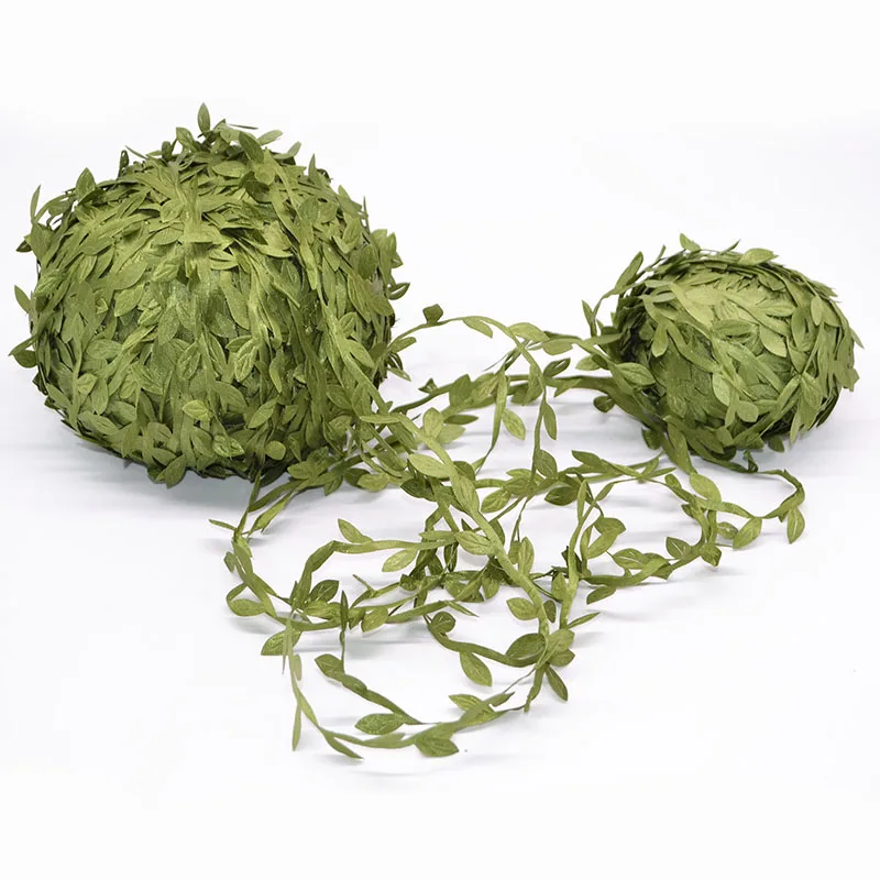 10Meter Silk Flower Artificial Green Leaf Leaves vine For Wedding Home Decoration DIY Wreath Gift Scrapbooking Craft Fake Flower