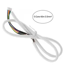 Трансмиссия кабели 40 м 0,5 мм 5-Core круглый гибкий медный кабель подходит для видео-дверной звонок Домофон кабель